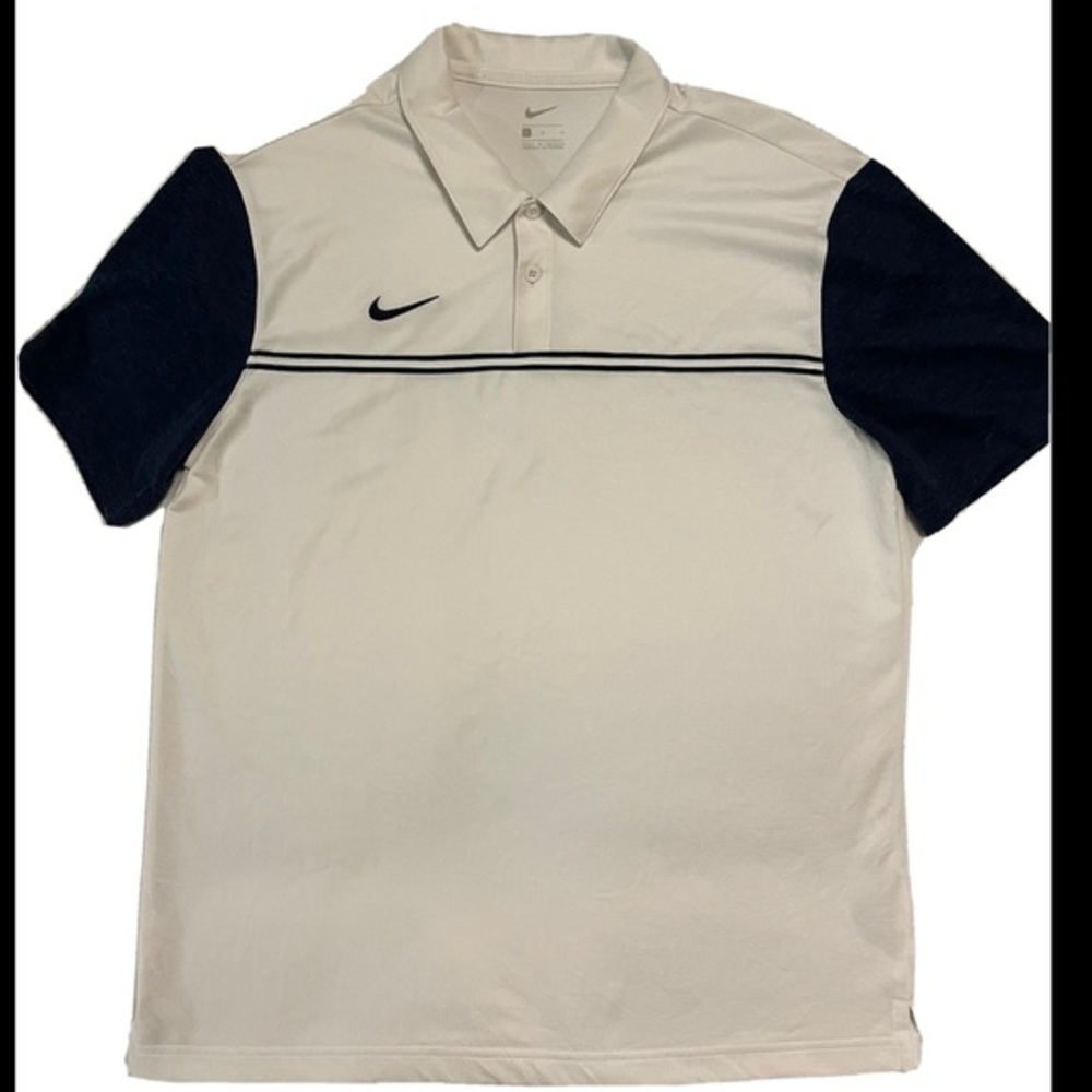 Nike Polo Men’s Short Sleeve Shirt‎ Size Large White And Black Casual Golf